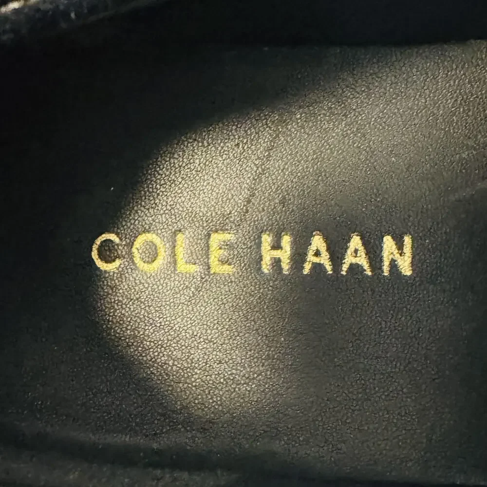 Cole Haan Shoes Mens 10.5 Black Leather Slip On Moc Toe Loafers Casual Comfort